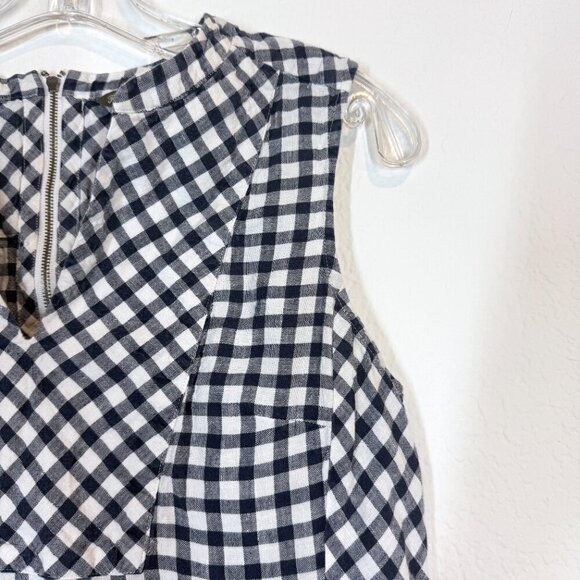 Tommy Bahama Gingham Mini Linen Shift Dress Blue Plaid Pockets Small - Picture 7 of 10
